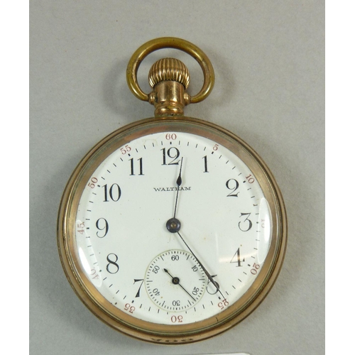 408 - A gold plated Waltham Dennison 'Star' pocket watch