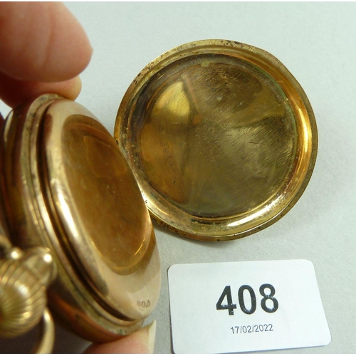 408 - A gold plated Waltham Dennison 'Star' pocket watch