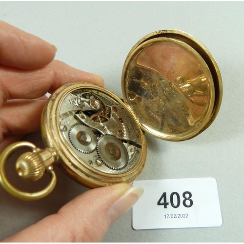 408 - A gold plated Waltham Dennison 'Star' pocket watch