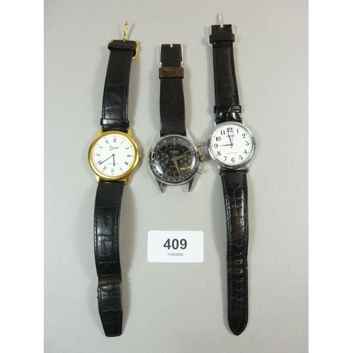 409 - Three gentleman's wrist watches to include a Lumex 'Incabloc', Everite and Lorus