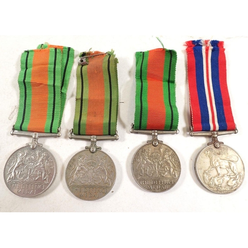 431 - Three WWII defence medals and war medal