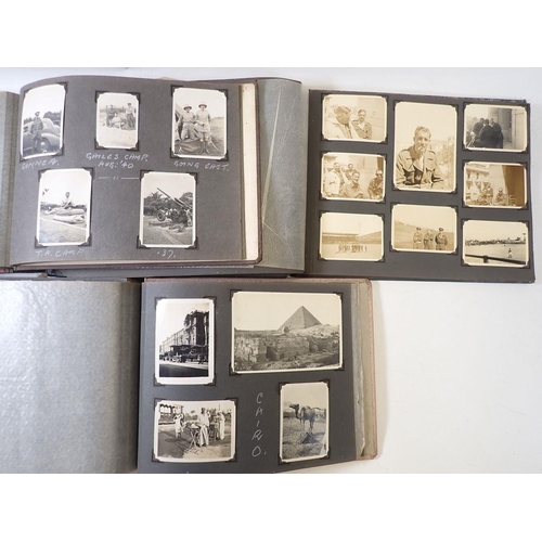 468 - A WWII military army officers photograph album, Greece with many annotations including Churchill's a... 