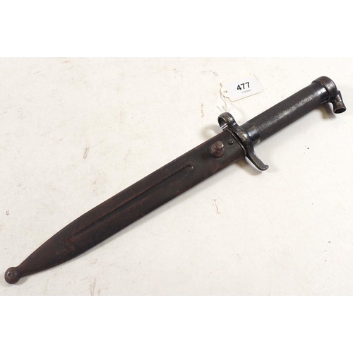 477 - A WWI Swiss bayonet, blade measures 21cm