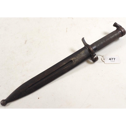 477 - A WWI Swiss bayonet, blade measures 21cm