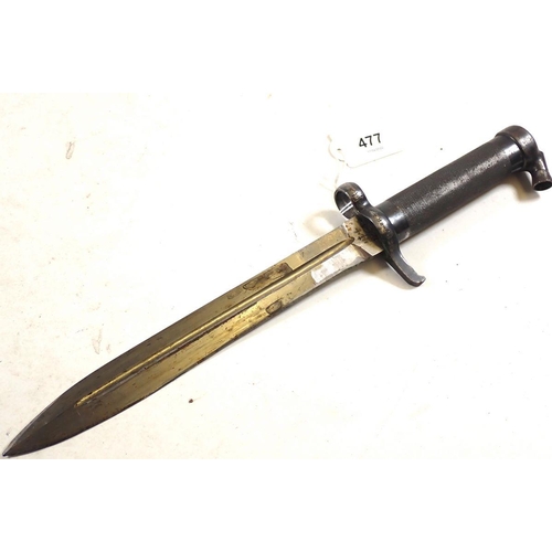 477 - A WWI Swiss bayonet, blade measures 21cm