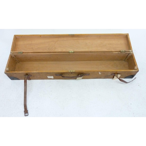 486 - A military wooden and metal bound rifle case