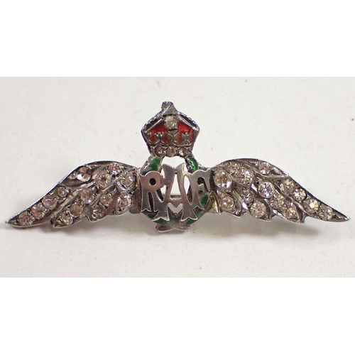 503 - A silver and paste RAF sweetheart brooch