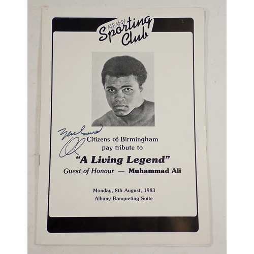 516 - An autographed programme by Muhammed Ali 'Albany Sporting Club' guest of honour 1983