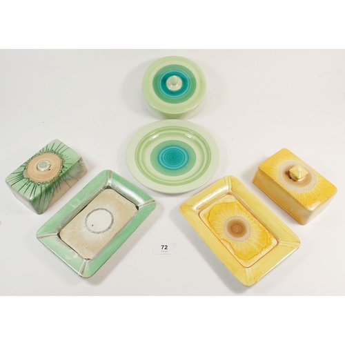 72 - Three Shelley butter dishes, one a/f