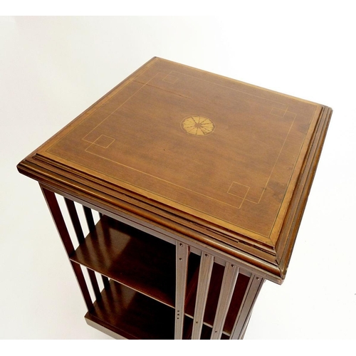 1256 - An Edwardian mahogany revolving bookcase, 89 x 49cm