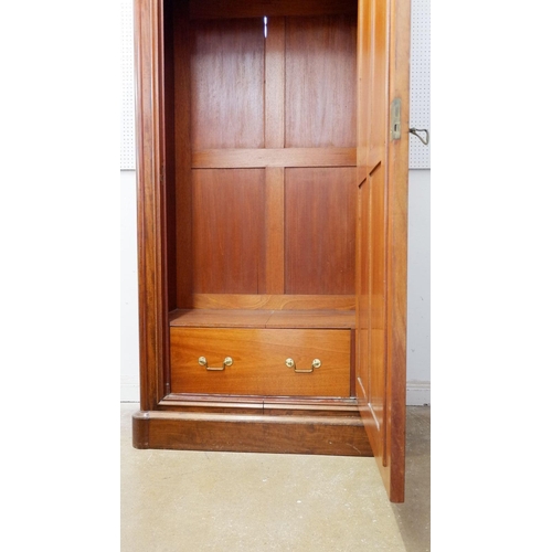 1274 - A Maples Victorian mahogany mirror door wardrobe, 107cm wide approx.