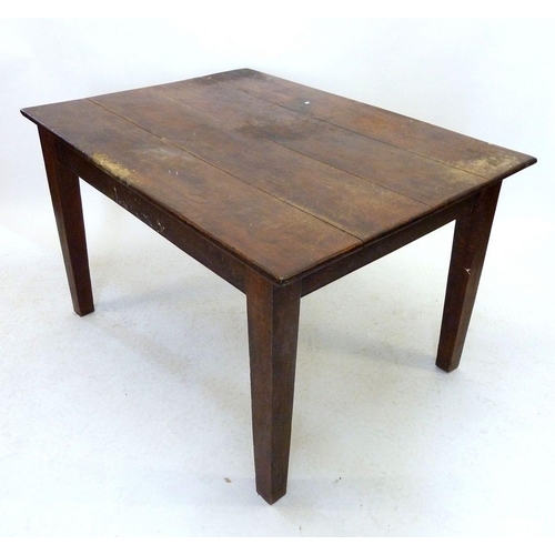 1306 - An oak farmhouse table on square supports