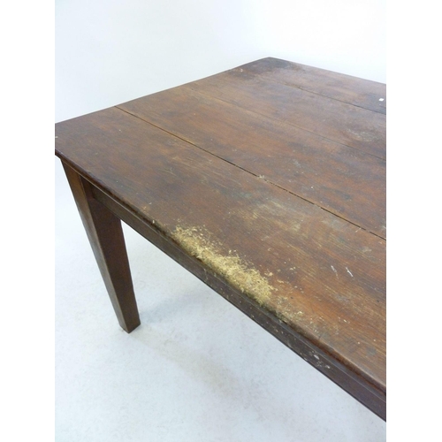 1306 - An oak farmhouse table on square supports