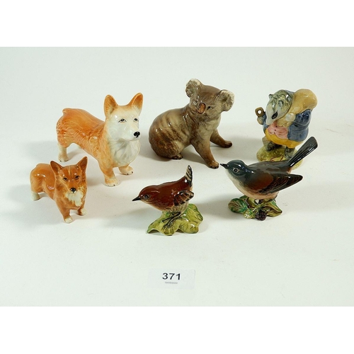 371 - A group of Beswick animals and a Doulton Bunnykins figure