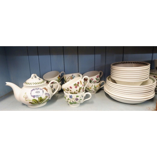 405 - A Portmeirion Botanic eight place setting dinner and tea service comprising: eight dinner plates, ei... 