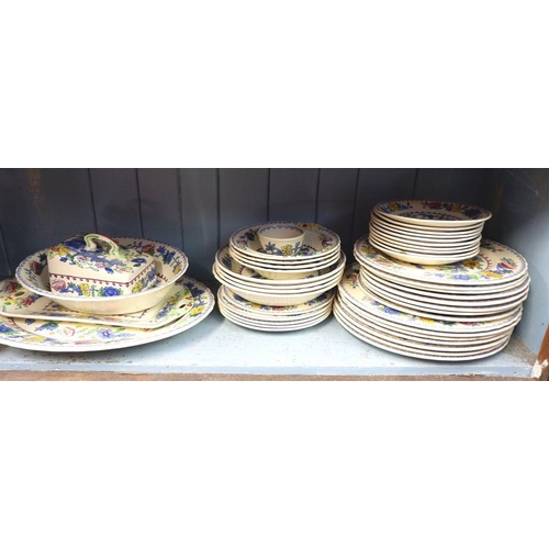 407 - A quantity of Masons Regency dinner ware, comprising/- coffee pot, large jug, meat plate, vegetable ... 