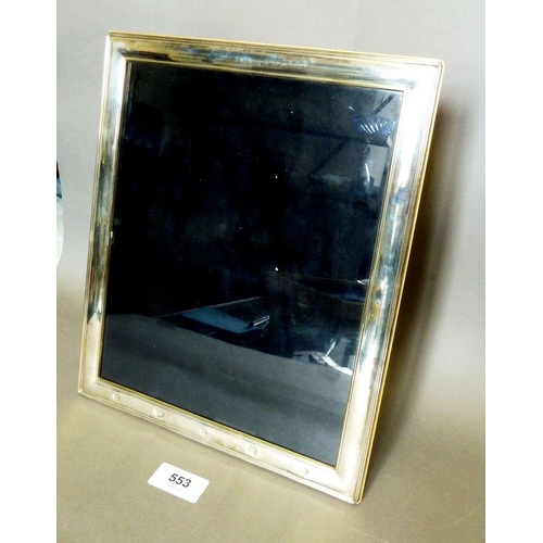 553 - A large silver photograph frame, Sheffield 2000, 29 x 24cm - boxed