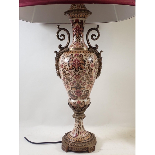 1250 - An Italian style urn form table lamp, 57cm high and a small Chinese one