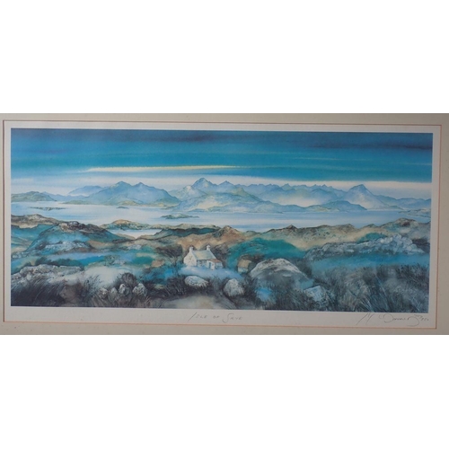 1285 - G McDonald - two limited edition prints Isle of Sky, 19.5 x 66cm and Jura View, 26.5 x 63cm