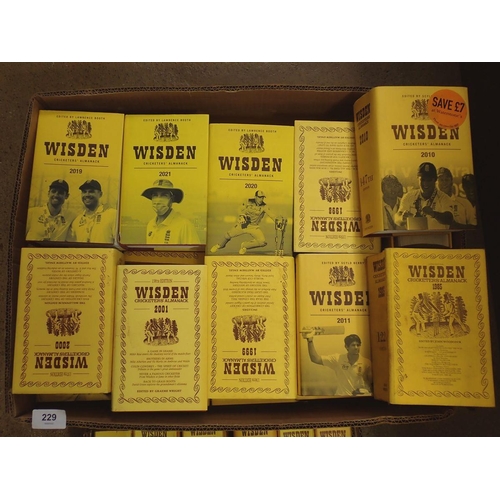 229 - A large quantity of Wisden's Cricketers Almanack