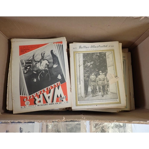 231 - Box of WWII 'The War Illustrated' magazines, incl scarcer 1939 1st Vol editions. 160+.