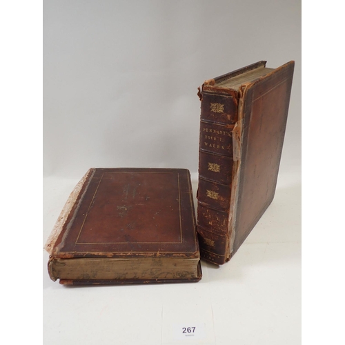 267 - Pennant's Tour in Wales - two volumes 1784, leather bound