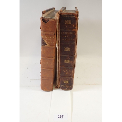 267 - Pennant's Tour in Wales - two volumes 1784, leather bound