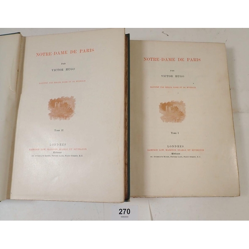 270 - Notre-Dame de Paris by Victor Hugo, two volumes, French edition