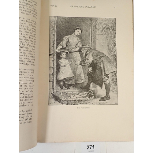 271 - The Life and Letters of Frederick Walker by John George Monks, 1896 sold with an envelope of letters... 