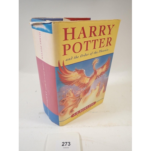 273 - First Edition Harry Potter and The Order of The Phoenix by J K Rowling with dust cover ISBN 07475510... 