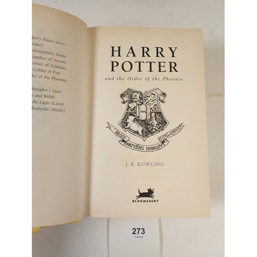 273 - First Edition Harry Potter and The Order of The Phoenix by J K Rowling with dust cover ISBN 07475510... 