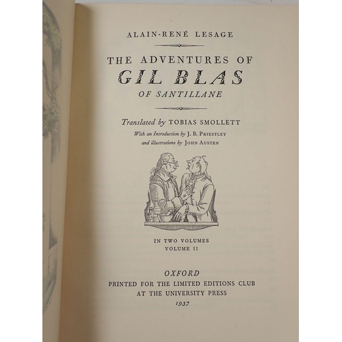 282 - The Adventures of Gil Blas by Alain - Rene Lesage, illustrated by John Austen, two volumes published... 