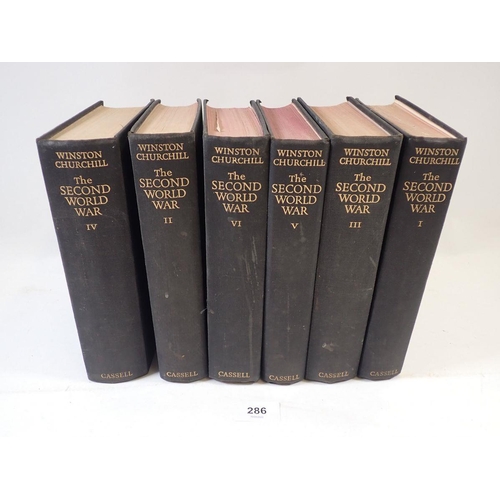 286 - A set of six volumes The Second World War by Winston S Churchill published 1948