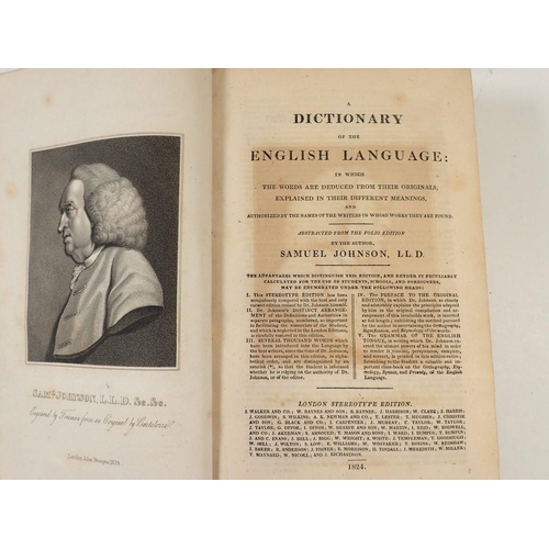 287 - A Dictionary of the English Language by Samuel Johnson 1824, half leather bound