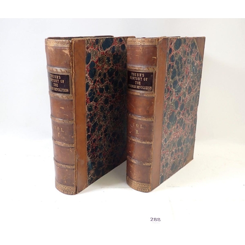 288 - History of the French Consulate & Empire by Adolphe Thiers, two volumes in leather and marble covers... 