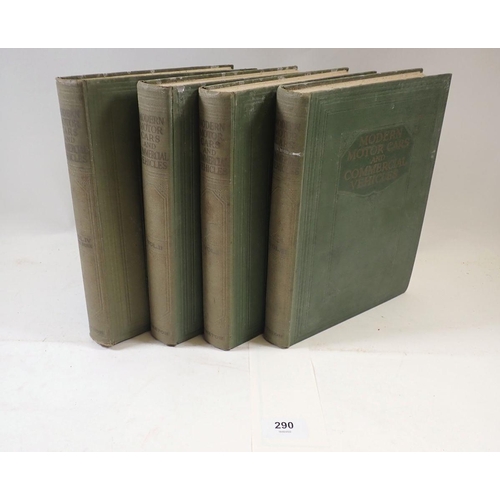 290 - Modern Motor Cars and Commercial Vehicles by Arthur W Judge, four volumes published Caxton circa 193... 