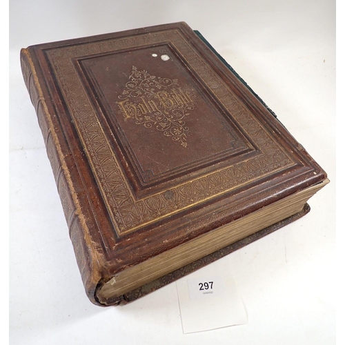 297 - The Holy Bible by Rev John Brown with colour prints and black and white engravings