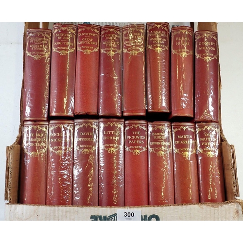 300 - A set of sixteen books by Charles Dickens published by Oldhams