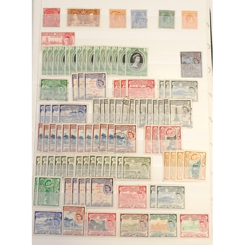 101 - St Kitts-Nevis, St Lucia+Turks & Caicos: Boxed accumulation in 6 stock-books of mint/used defin, com... 