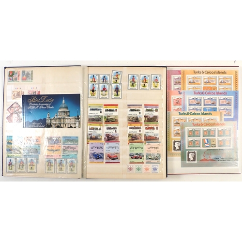 101 - St Kitts-Nevis, St Lucia+Turks & Caicos: Boxed accumulation in 6 stock-books of mint/used defin, com... 