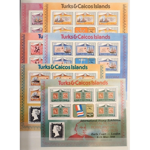 101 - St Kitts-Nevis, St Lucia+Turks & Caicos: Boxed accumulation in 6 stock-books of mint/used defin, com... 