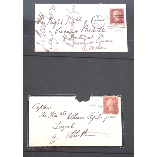 102 - GB: 1d Red LE covers + a very few fronts & entires by plate number, 71-224 (not totally complete). T... 