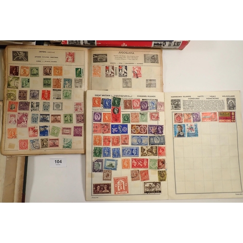 104 - GB & ROW: 2 boxes stamps in 12 albums incl 2 'Locomotive Philatelic' purposed thematic albums with m... 