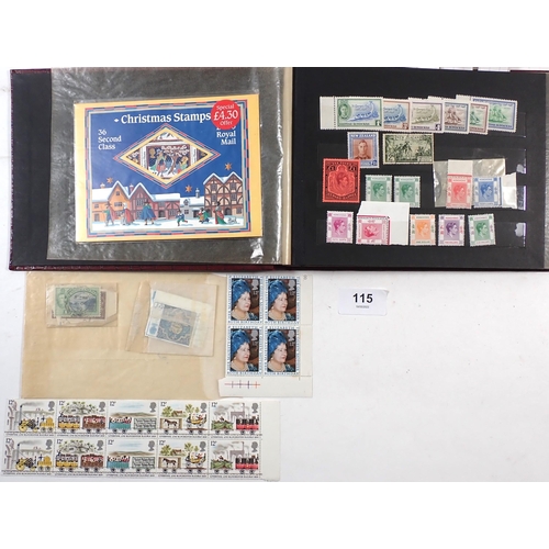 115 - Br Empire/C'wealth: Small maroon stock-book of mainly mint KGVI stamps, some in sets/part-sets to th... 