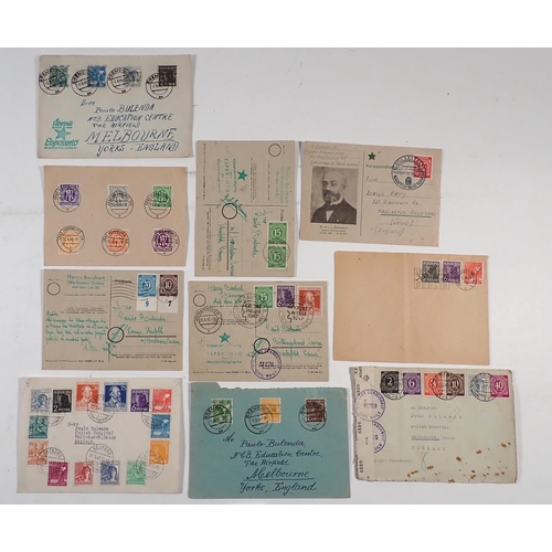 142 - Germany: Good collection of immediate post-war allied occupation covers (6), PCs (6), pages (3) incl... 