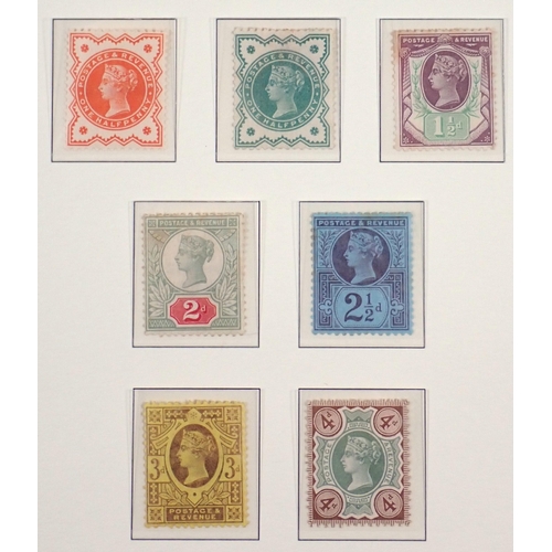 148 - GB: Mint QV 1887 'Jubilee' issue set of 14 values to 1/- on 2 purposed album pages, SG Cat £650.