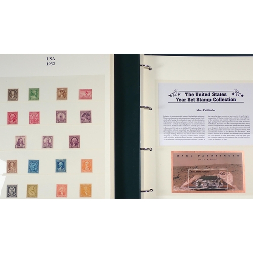 65 - USA: Two quality, purposed stamp albums of UMM (spot checked) defin & commem; mostly in sets/part se... 