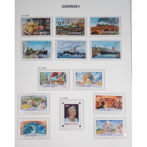 75 - GB-Channel Islands: 3 high quality purposed Davo/SG stamp albums full of mint defin, commem & postag... 