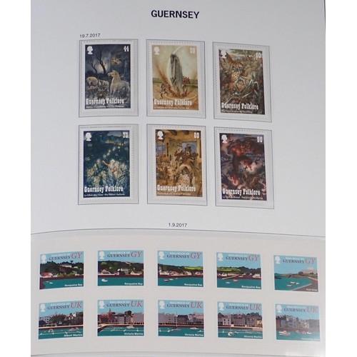 75 - GB-Channel Islands: 3 high quality purposed Davo/SG stamp albums full of mint defin, commem & postag... 