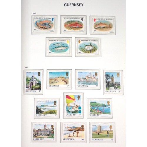 75 - GB-Channel Islands: 3 high quality purposed Davo/SG stamp albums full of mint defin, commem & postag... 